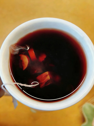 Customer enjoying tea at home